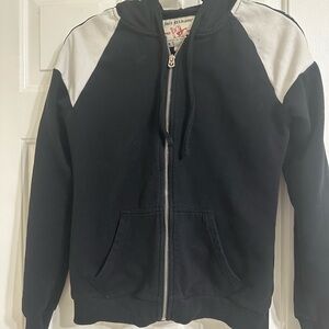 True Religion Black Zip-Up Hoodie
